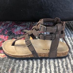 Brown cork sole sandals